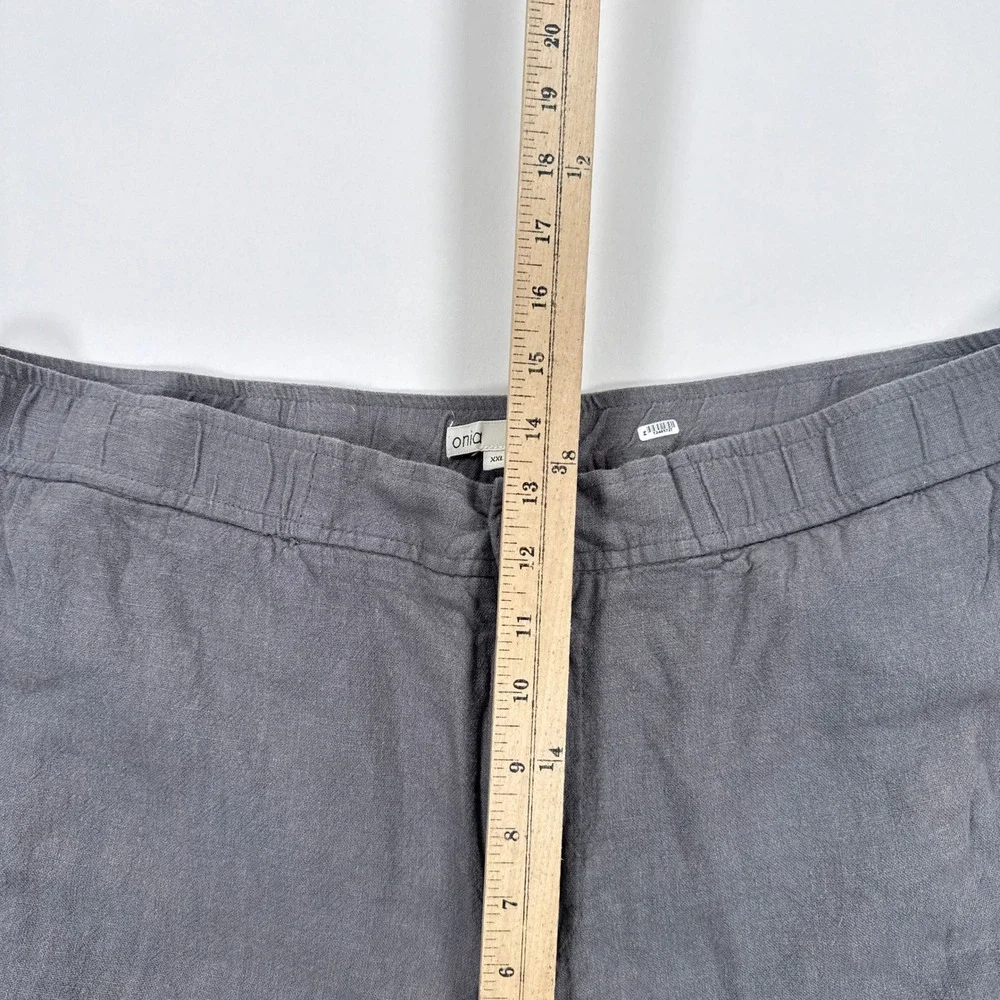 Onia Linen Blend Pants Mens XXL Grey Straight Leg Coastal Resort Summer Relaxed